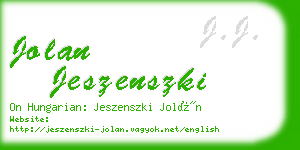 jolan jeszenszki business card
